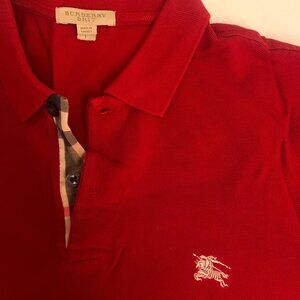Burberry Men's Short-sleeved Polo Shirt Red